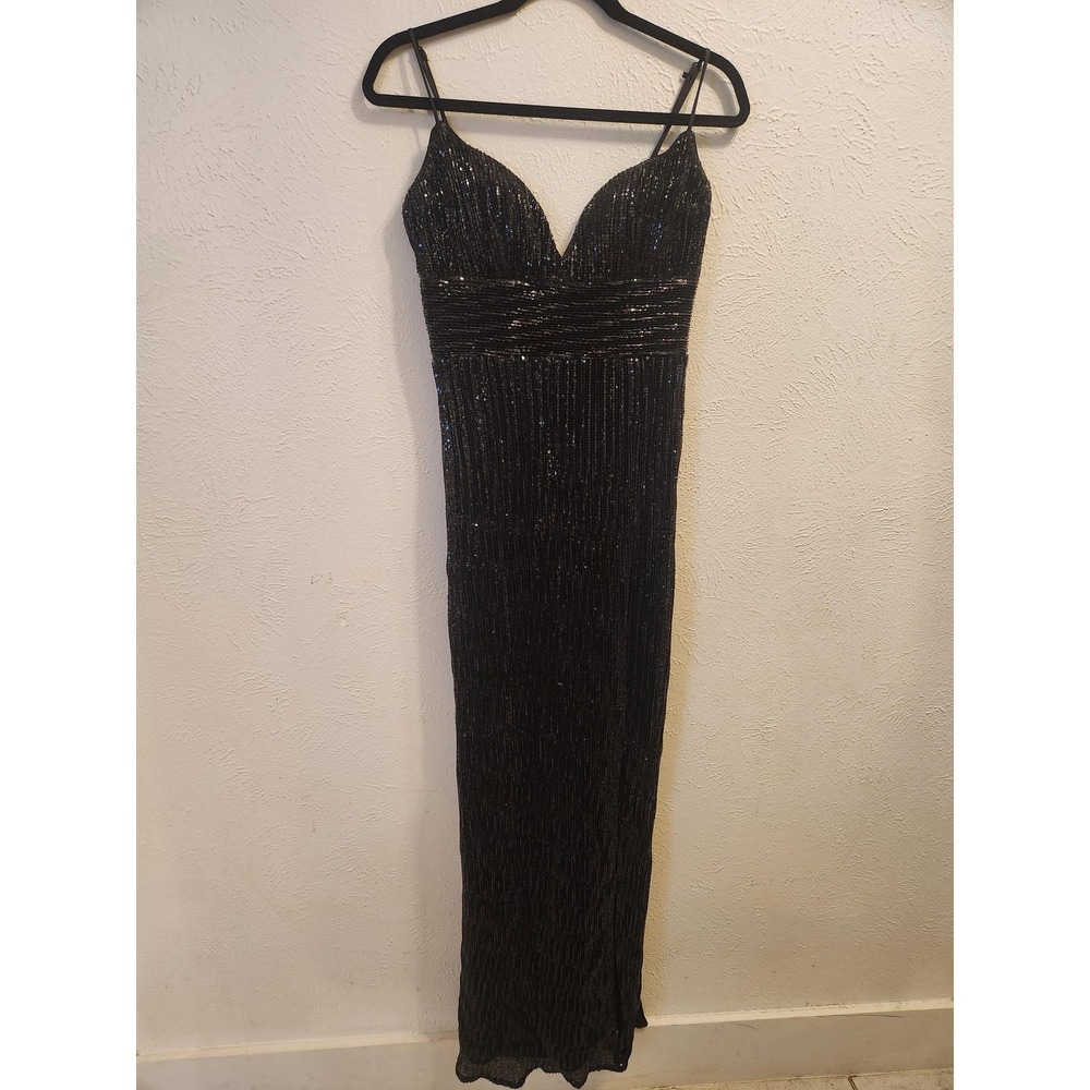 Cinderella Divine Dress Womens Small Sequin Gown Formal Maxi Spaghetti Strap